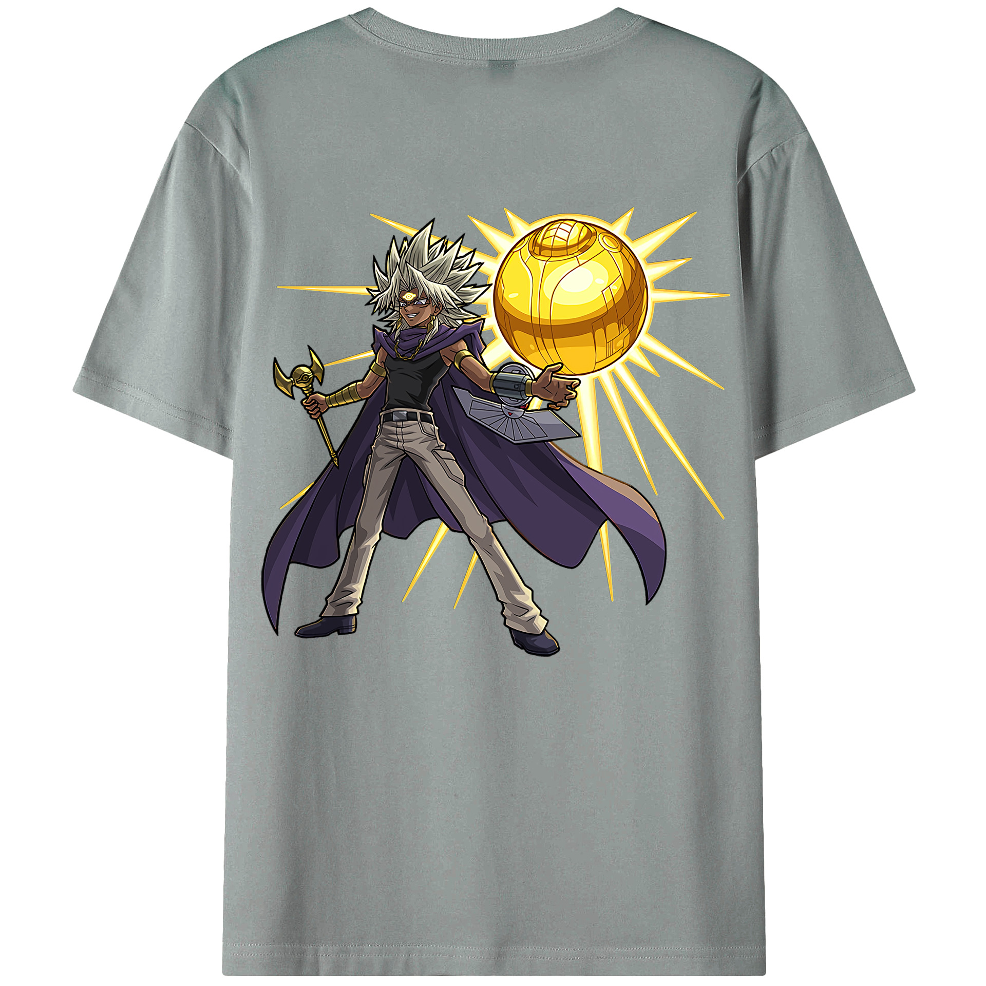 （画像用） 遊☆戯☆王 Yu-Gi-Oh! 綿100％ メンズ半袖Tシャツ（バックプリント） 通気性